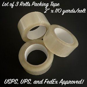 Three (3) Rolls of Acrylic Packing Tape - 2" x 110 yards/roll, 2 mil!